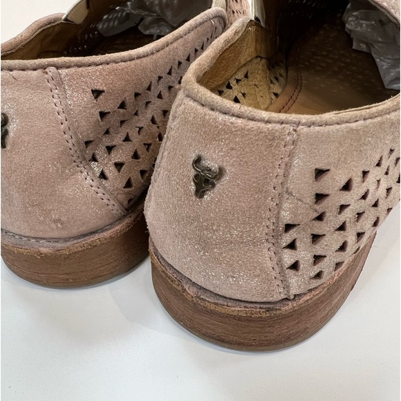 Trask 6.5 Ali Flats Perforated Suede Rose Metallic Slip On Shoes - Picture 4 of 8